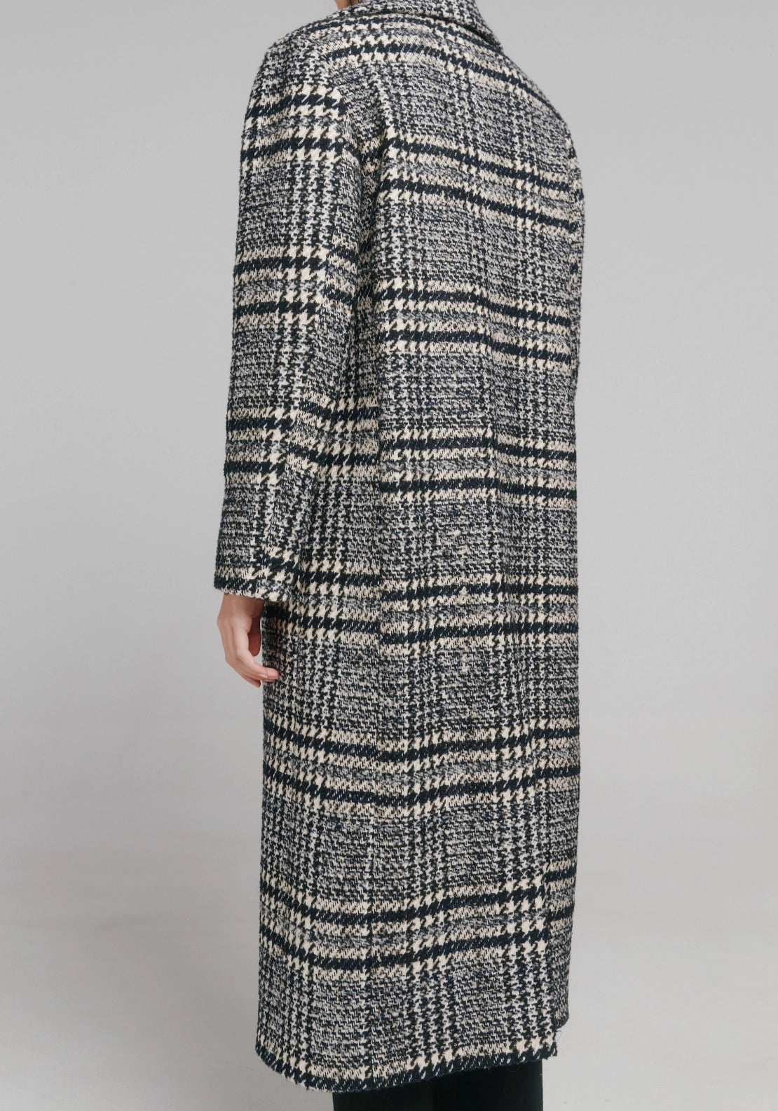 Plaid Long Coat - Green Print