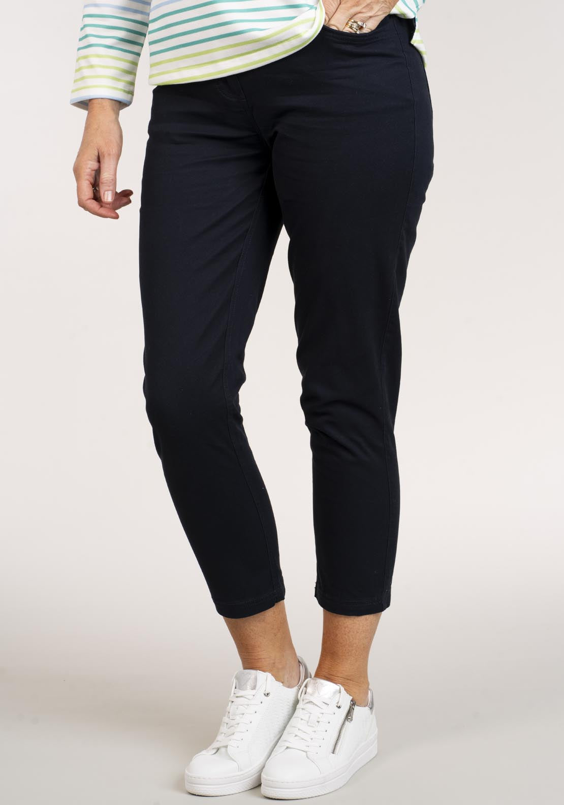 Tea Lane Relaxed Chino Trouser - Navy 1 Shaws Department Stores