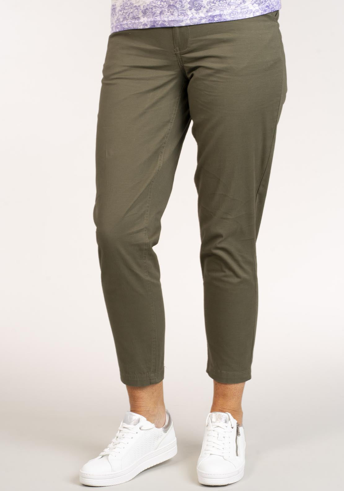 Tea Lane Relaxed Chino Trouser - Green 2 Shaws Department Stores