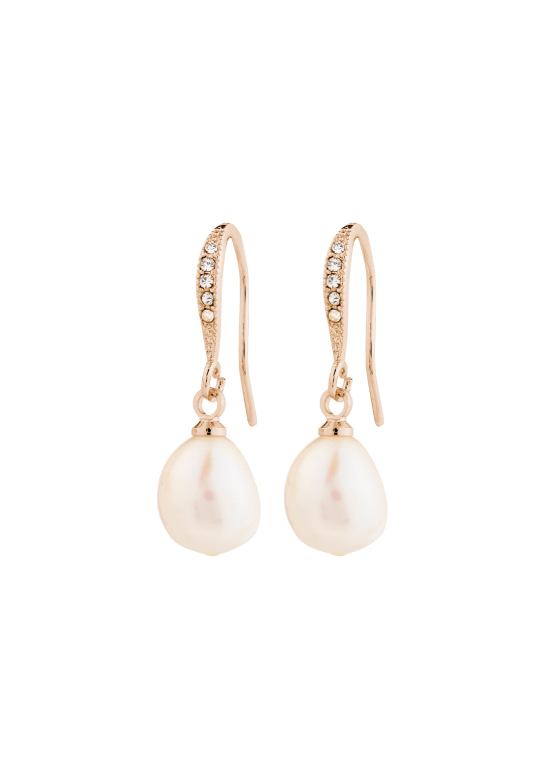 Jasmin Rose Gold Plated Pearl Earrings - Rose Gold