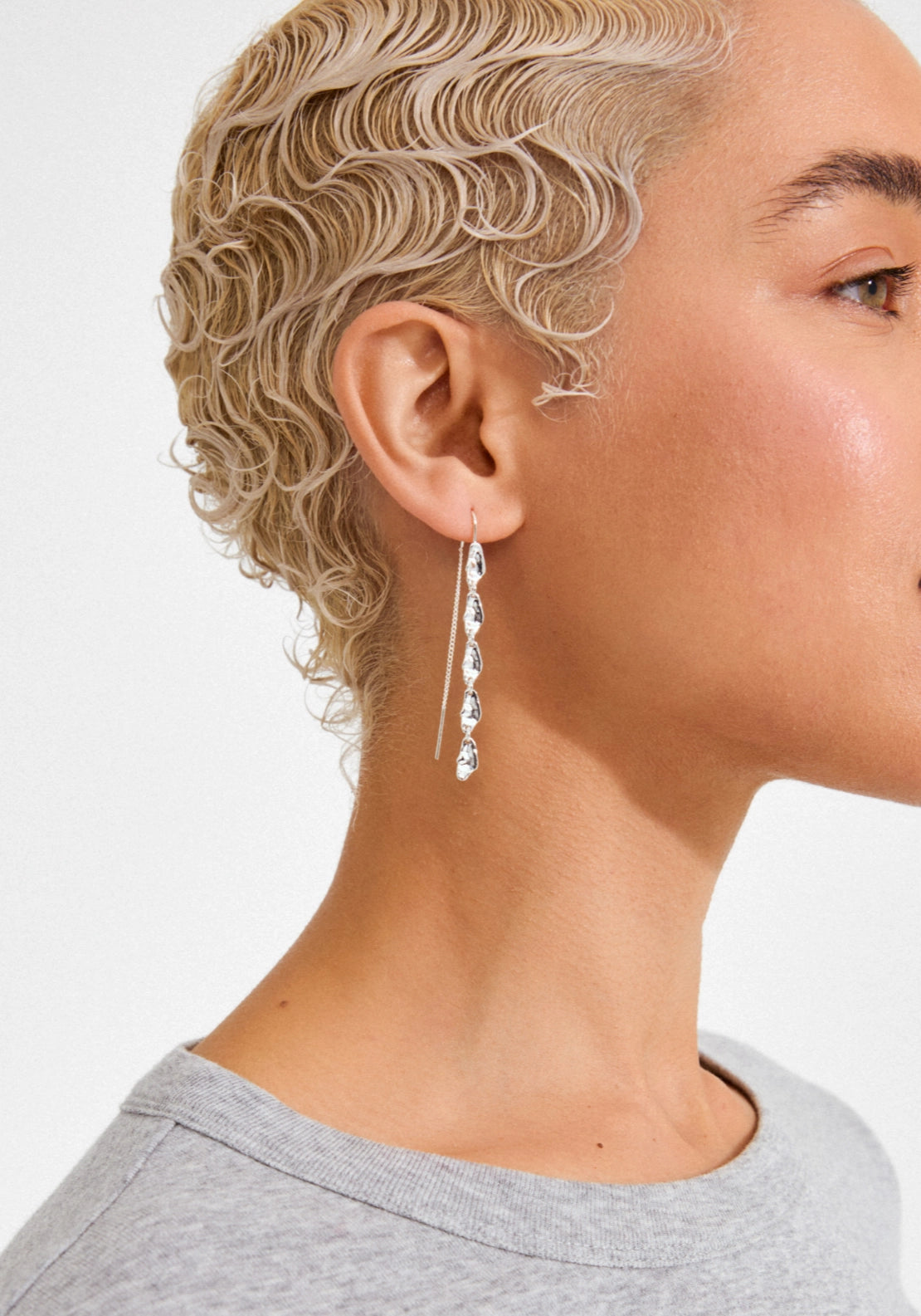 Eliyah Silver Plated Chain Earrings - Silver
