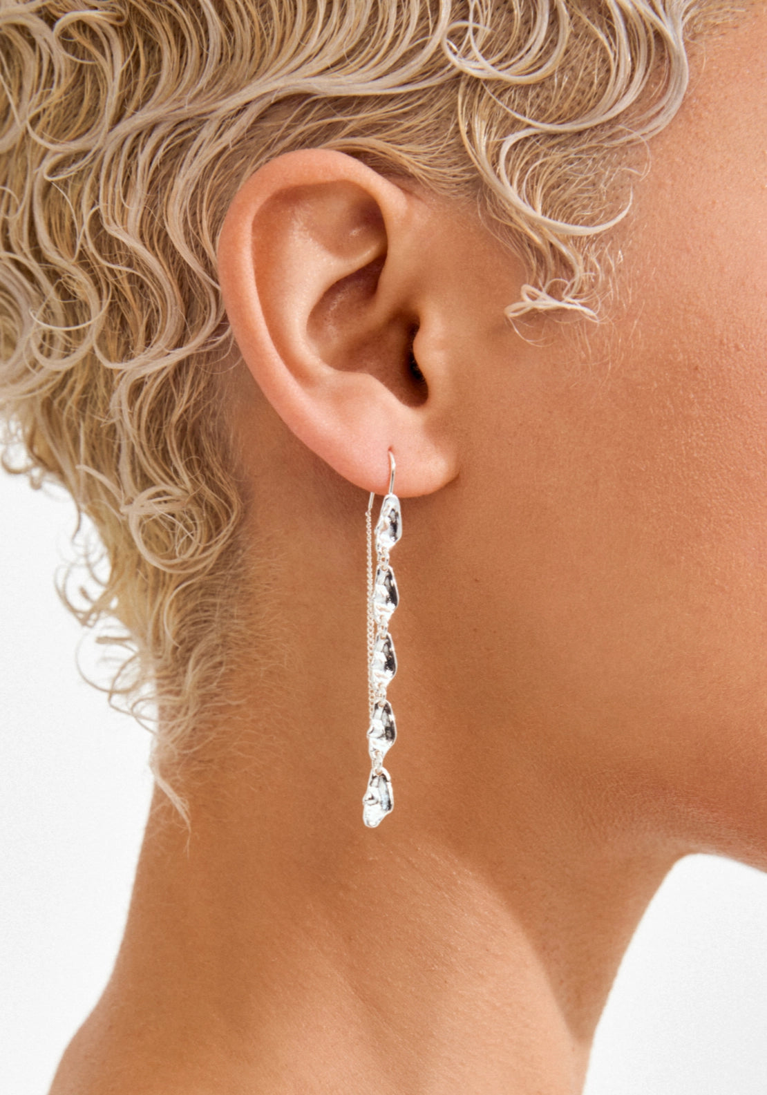 Eliyah Silver Plated Chain Earrings - Silver