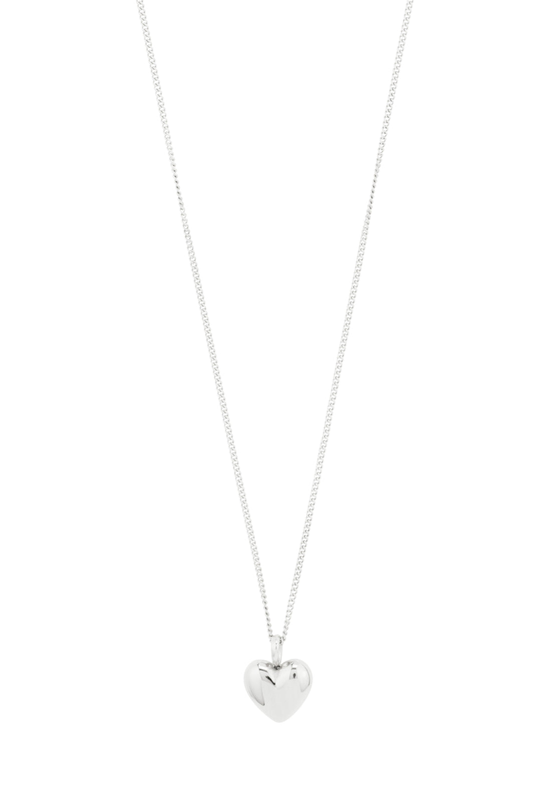 Revan Silver Plated Heart Pendant Necklace - Silver