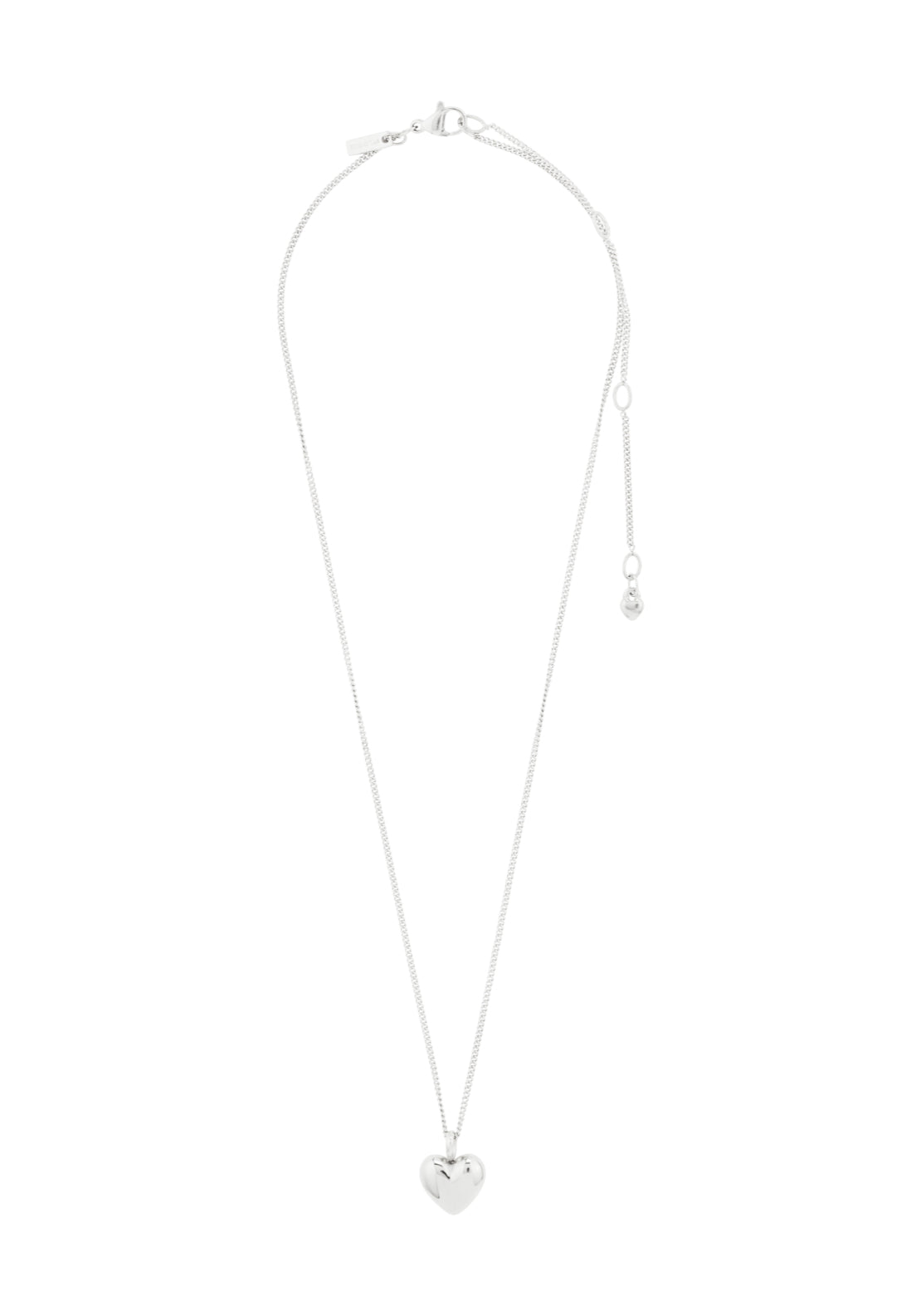 Revan Silver Plated Heart Pendant Necklace - Silver