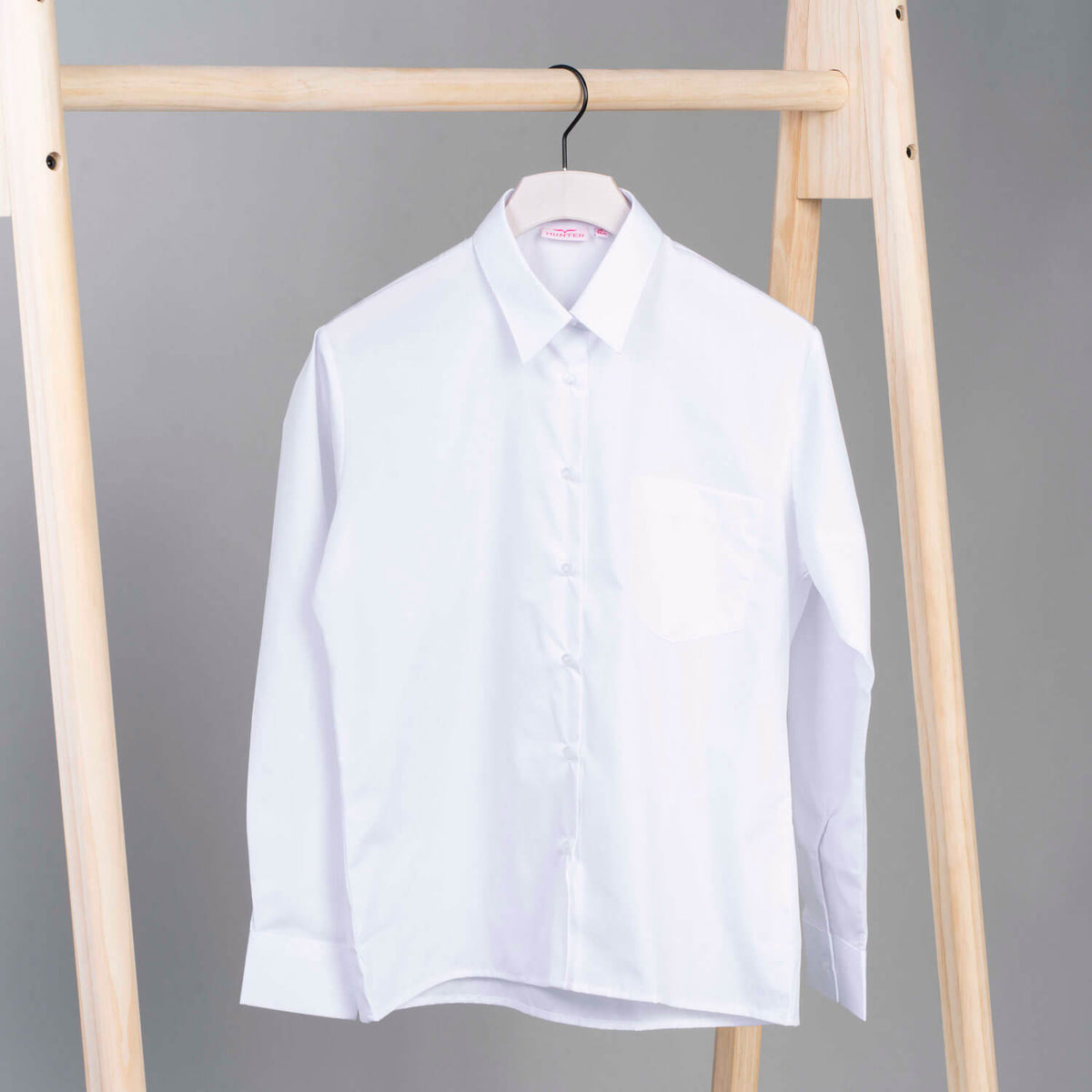 Long-Sleeve Regular Blouse - White