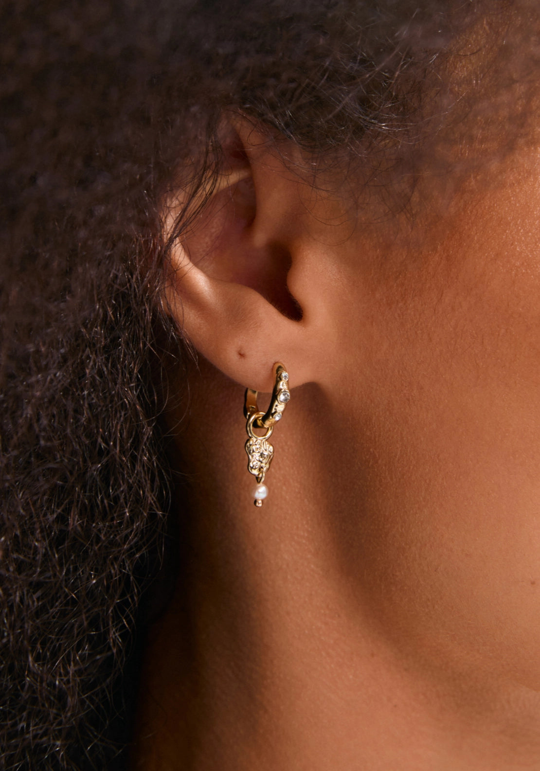 Sloan Gold Plated Pearl Earrings - Gold