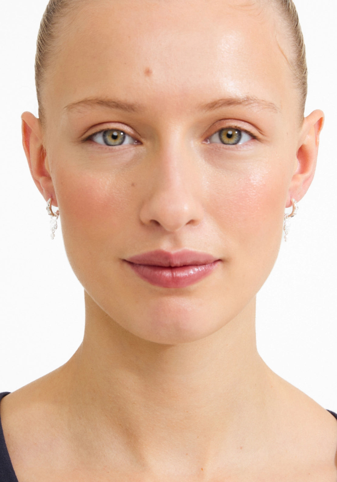 Sloan Silver Plated Pearl &amp; Crystal Hoop Earrings - Silver