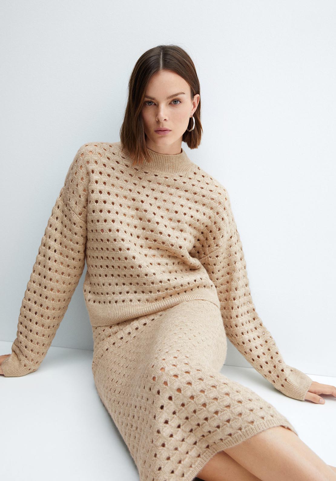 Mango Perkins neck knitted sweater 2 Shaws Department Stores