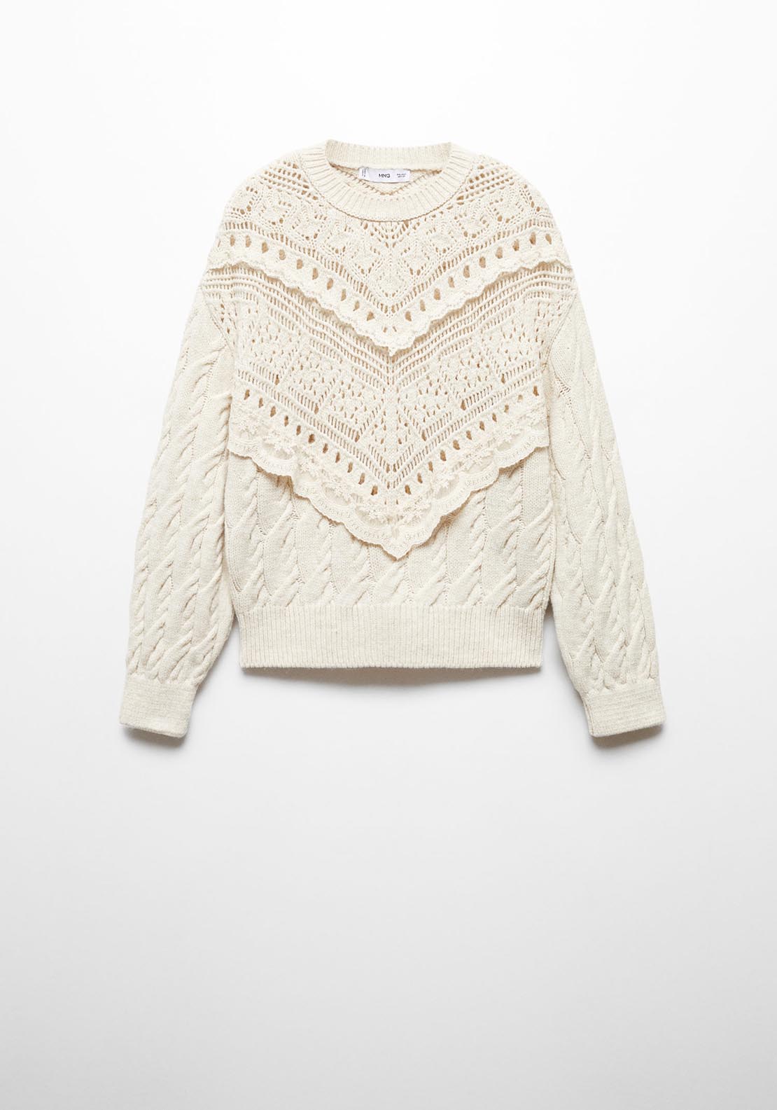 Mango Knitted sweater with openwork details 8 Shaws Department Stores