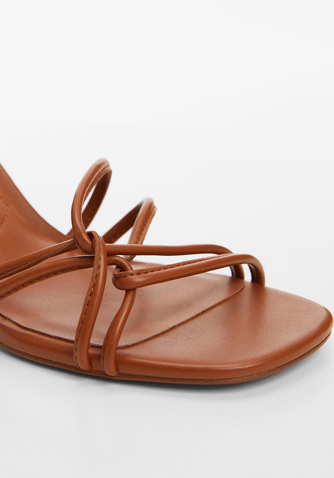 Mango Metallic strappy heeled sandal 4 Shaws Department Stores