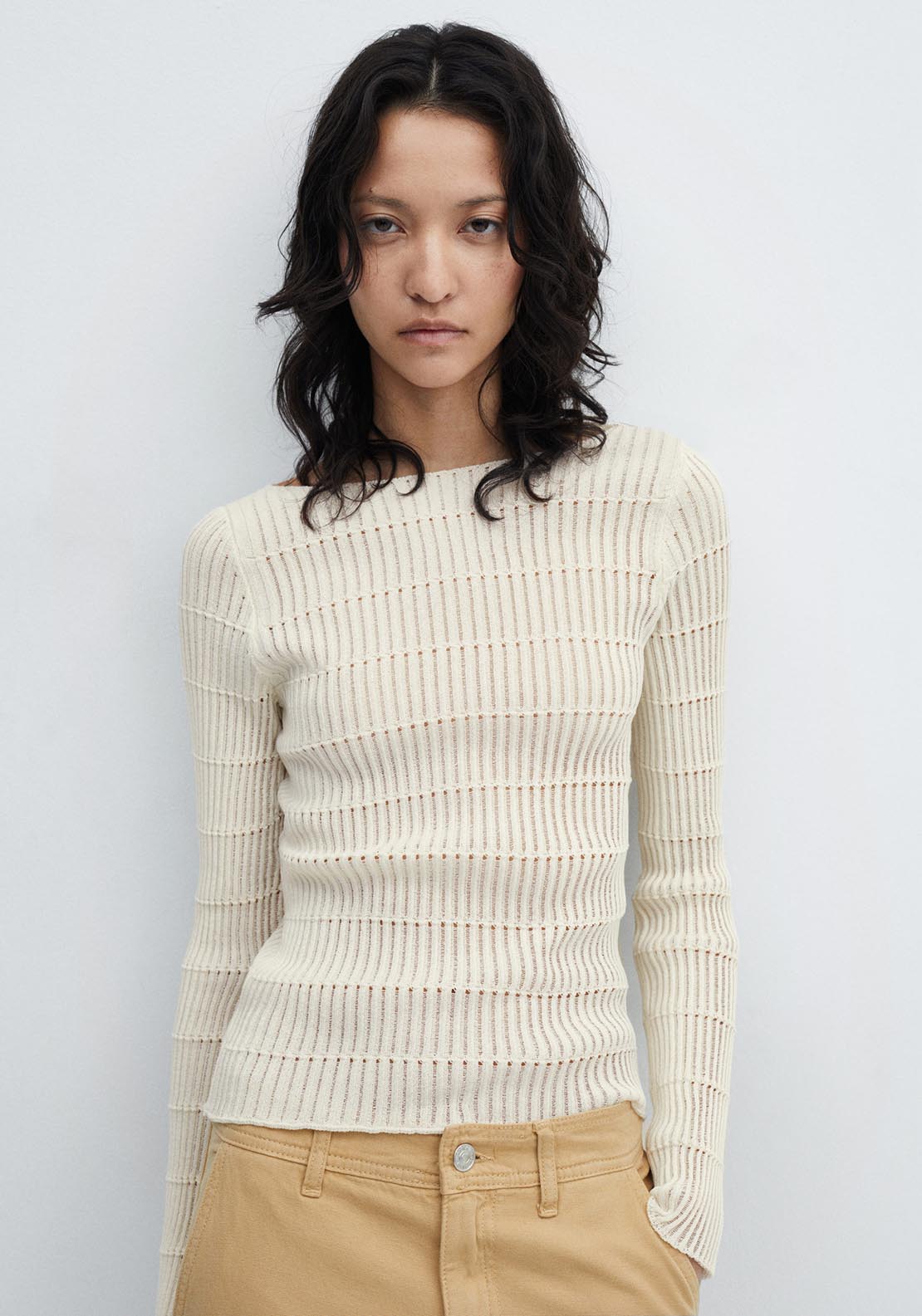 Mango Jersey knitted jumper 1 Shaws Department Stores