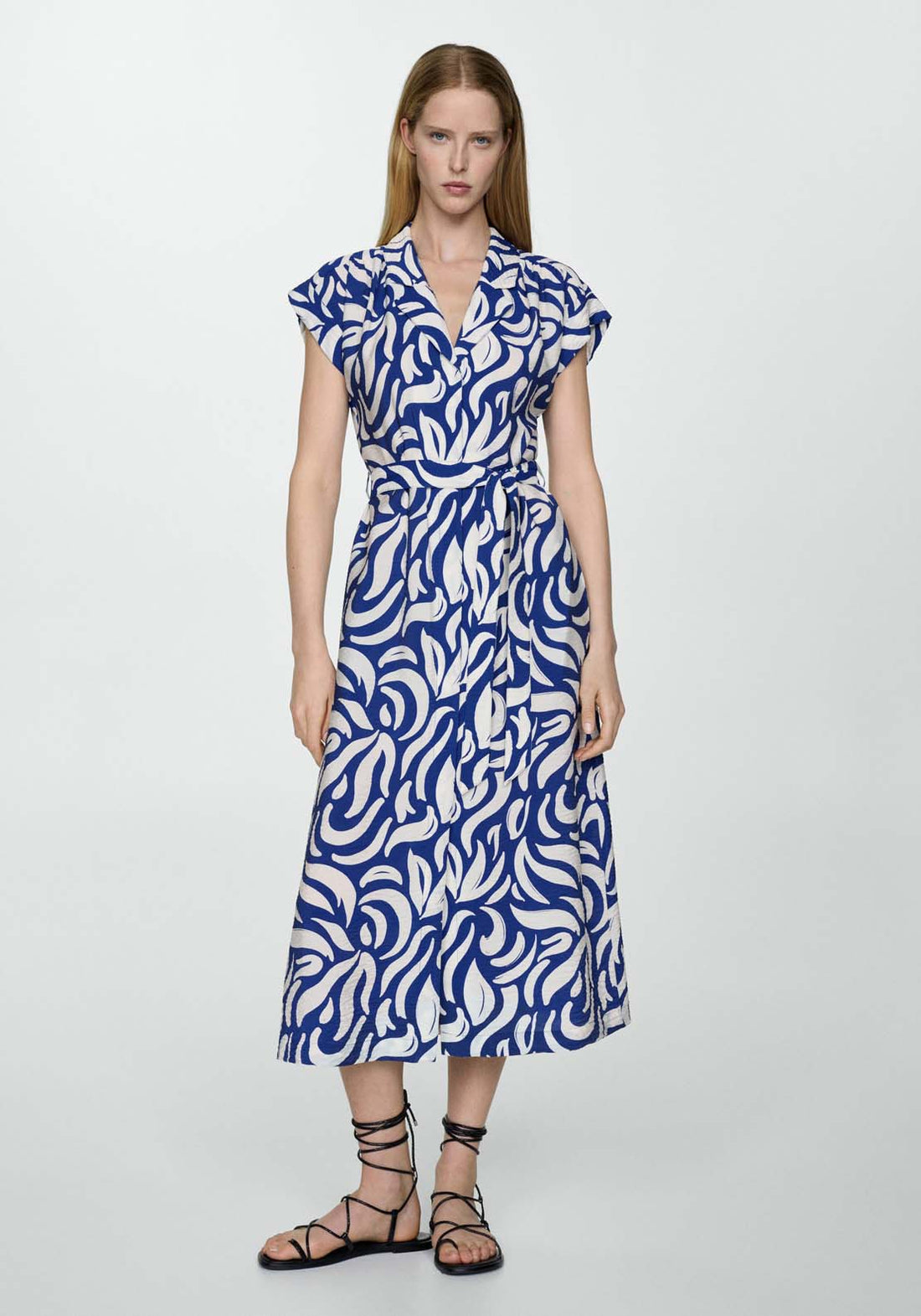 mango flowy shirt dress Embroidered shirt dress