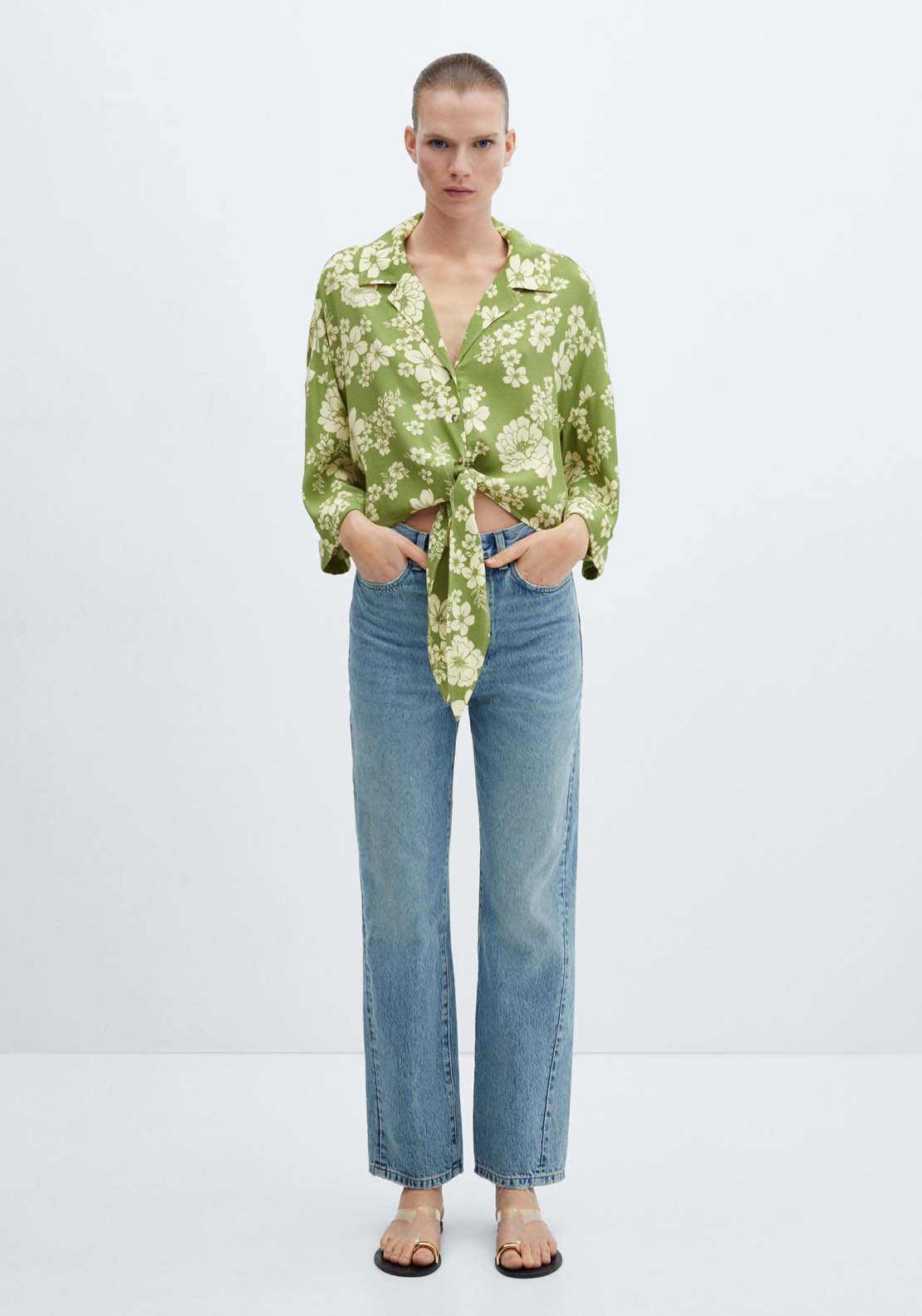 Mango Floral shirt with knot 4 Shaws Department Stores