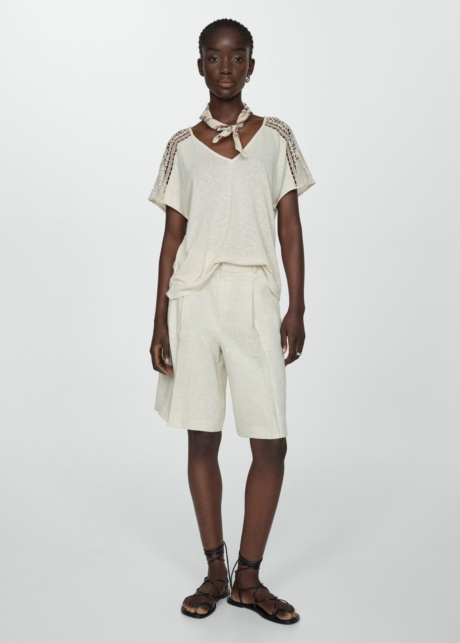 Mango Openwork details T-shirt 5 Shaws Department Stores