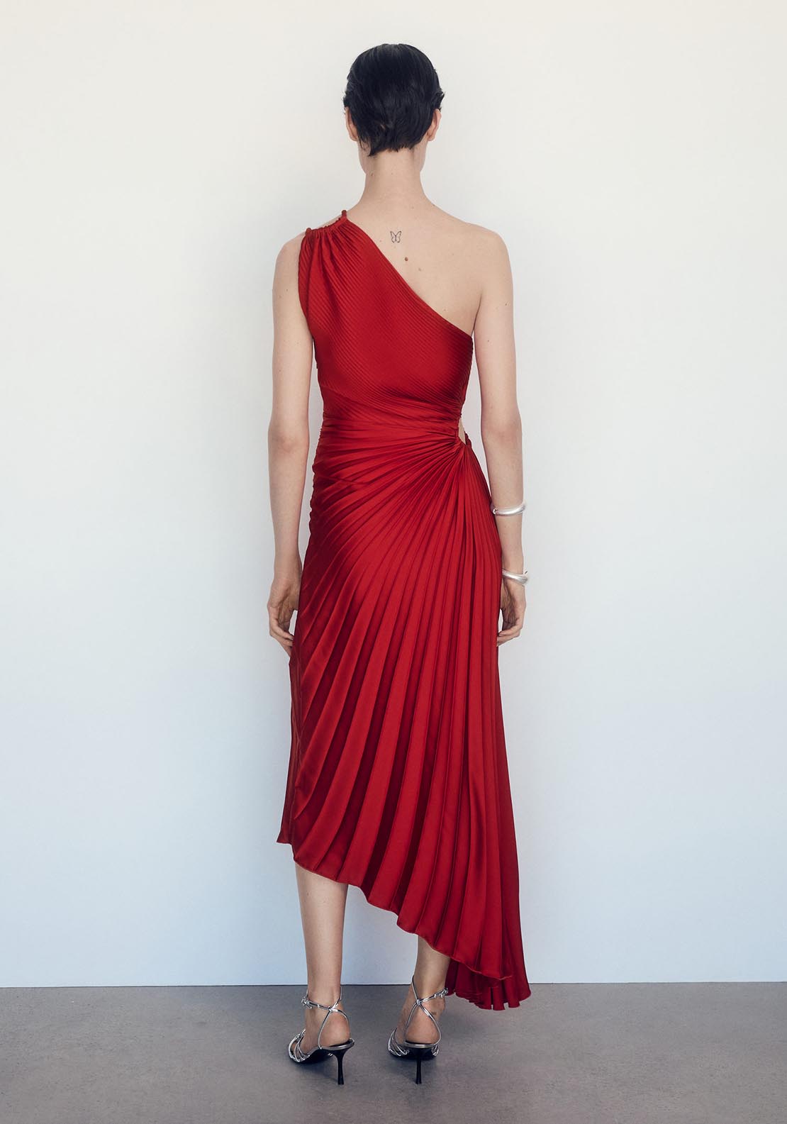 Mango Asymmetrical pleated dress 4 Shaws Department Stores