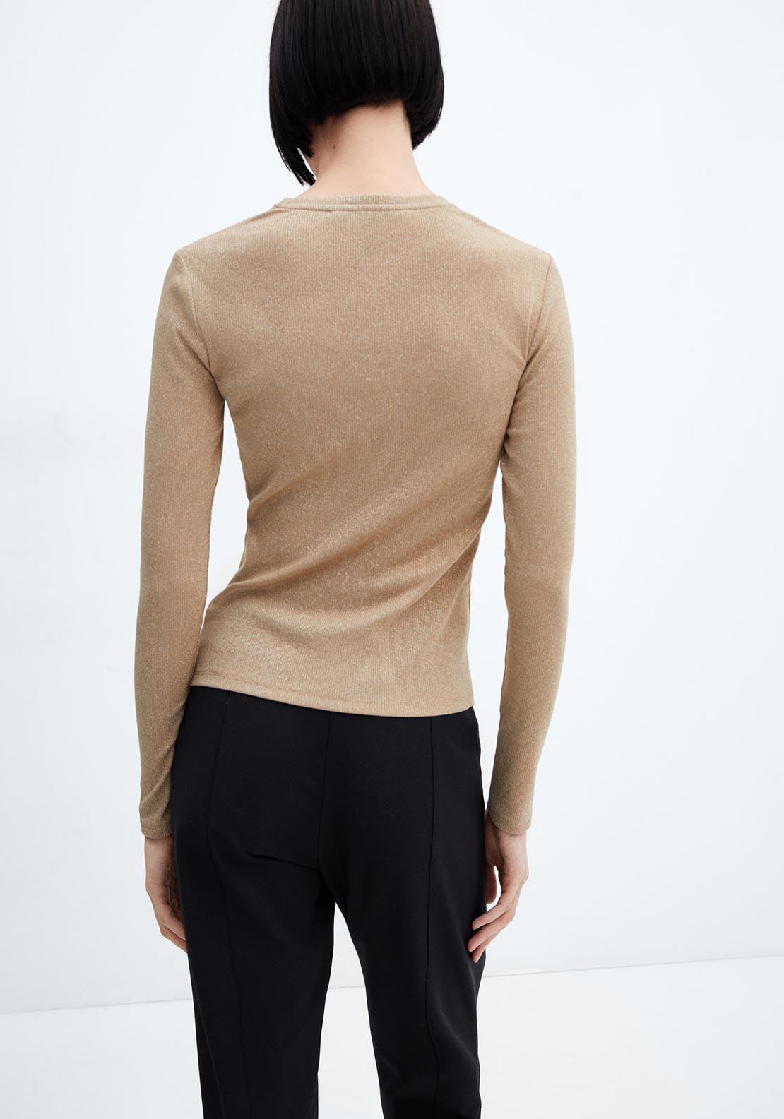 Mango Long-sleeved lurex t-shirt 3 Shaws Department Stores