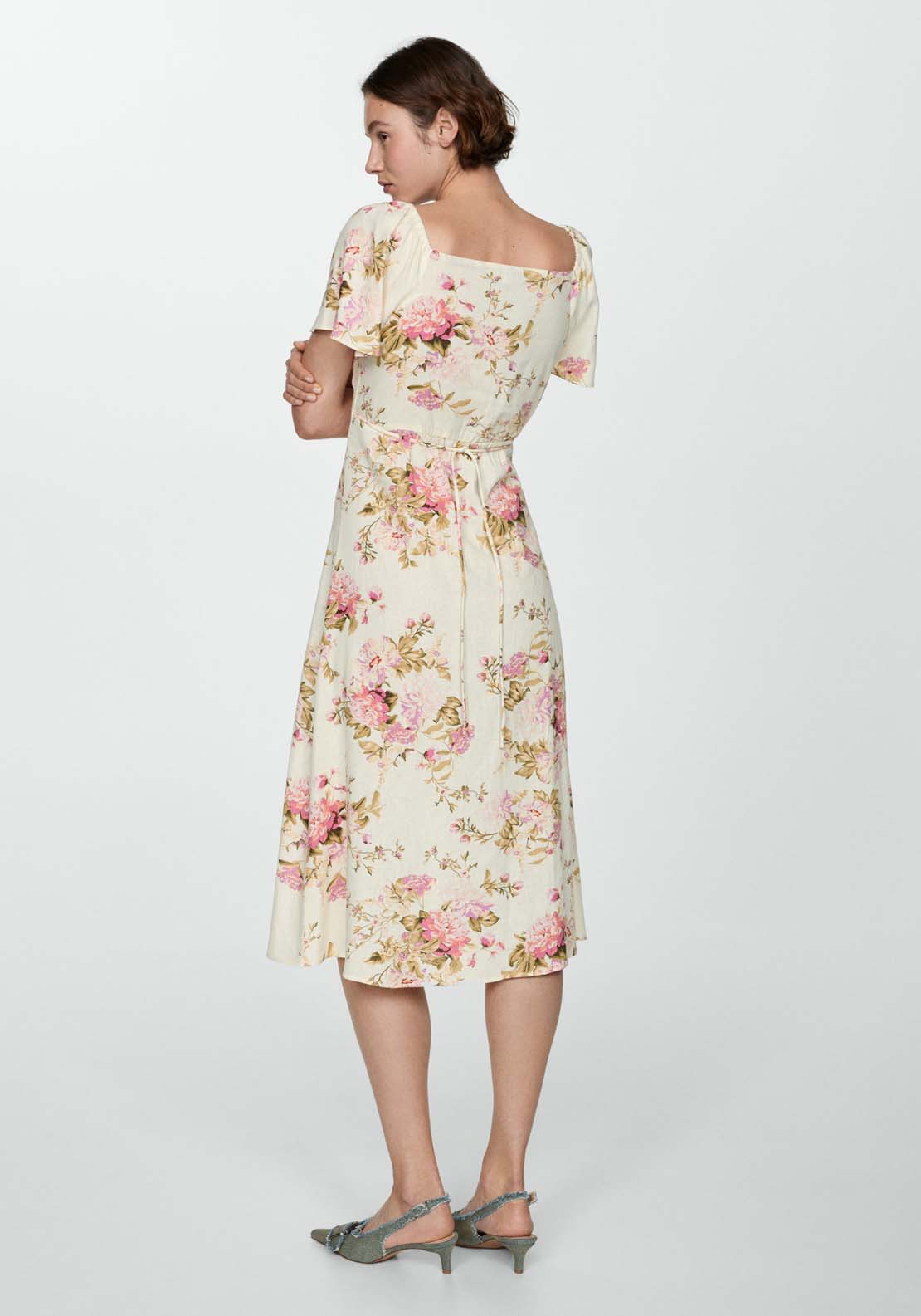 Mango Buttoned linen-blend dress 3 Shaws Department Stores