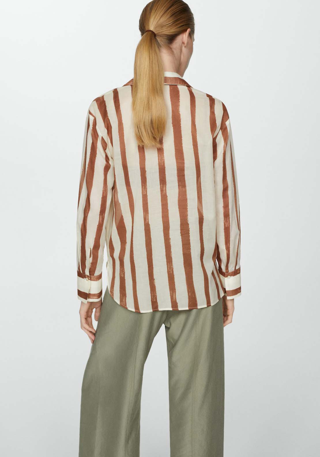 Mango 100% cotton striped shirt 4 Shaws Department Stores