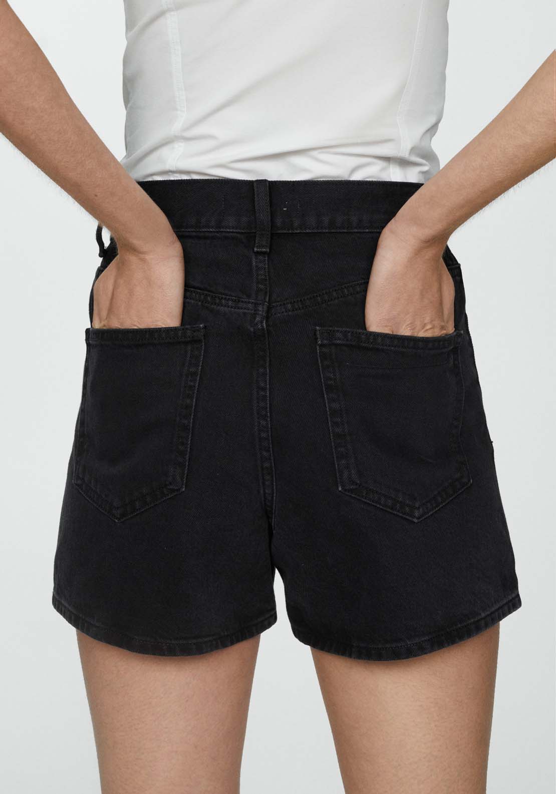 Mango High-rise denim shorts 3 Shaws Department Stores