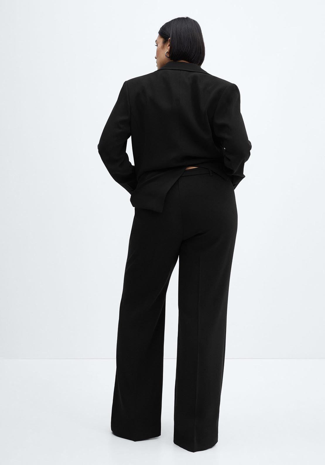Buy MANGO Women Black Linen Regular Fit Solid Parallel Trousers - Trousers  for Women 6612519 | Myntra