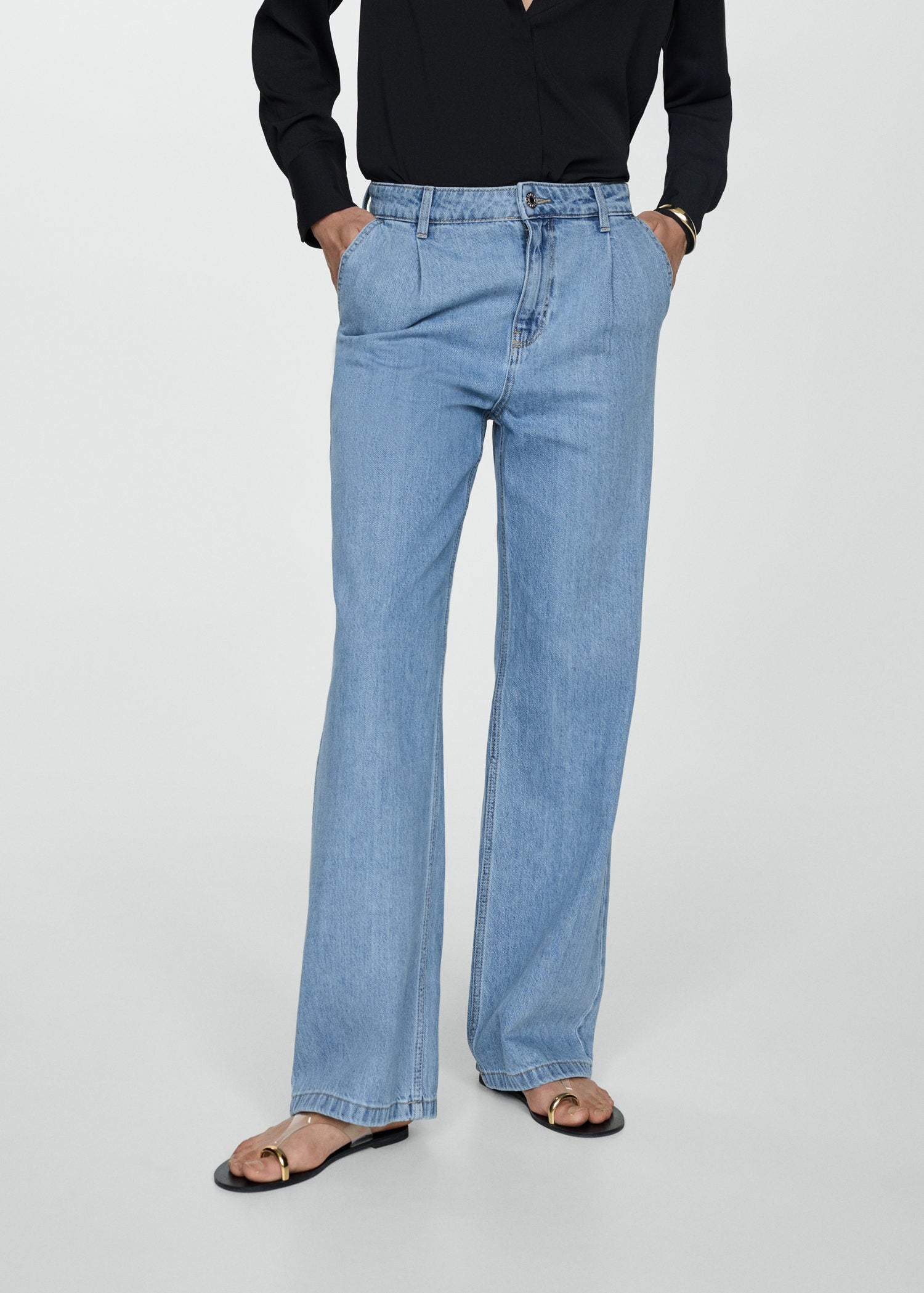 Mango Straight pleated jeans 5 Shaws Department Stores