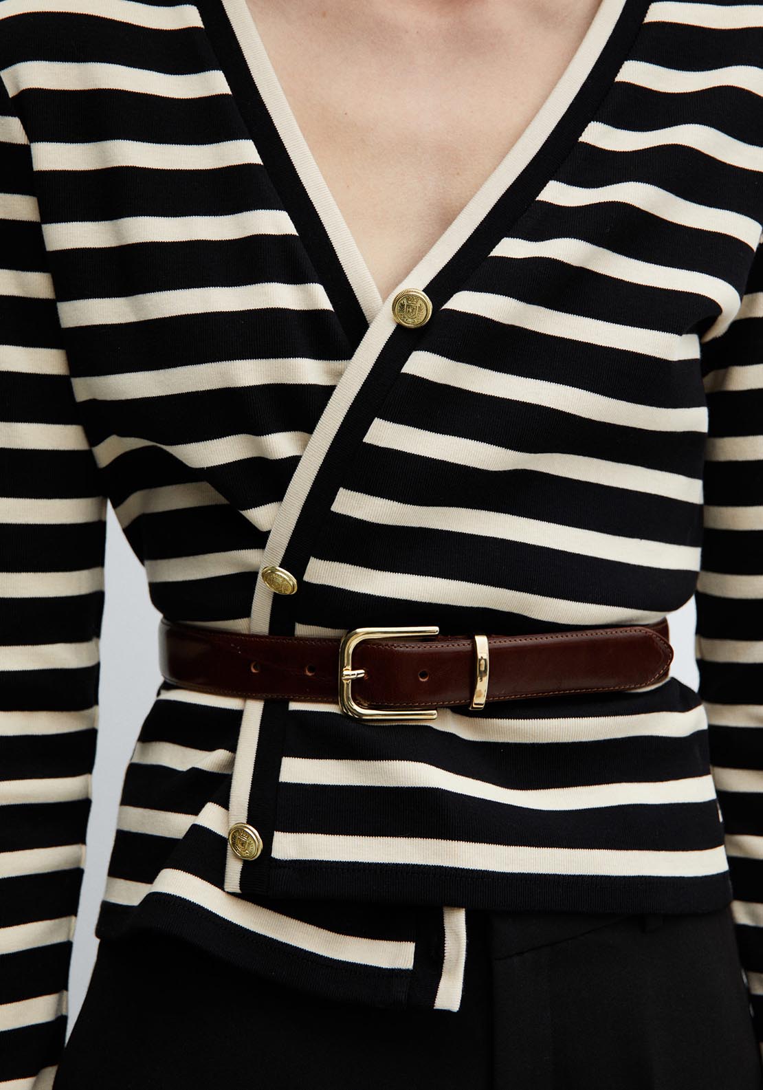 Mango Striped cardigan with buttons 1 Shaws Department Stores