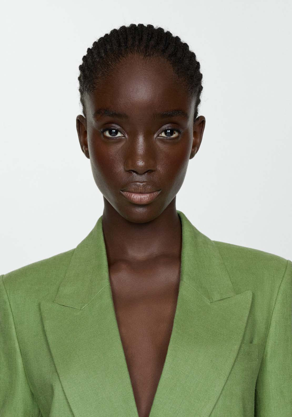Mango Blazer suit 100% linen - Green 4 Shaws Department Stores
