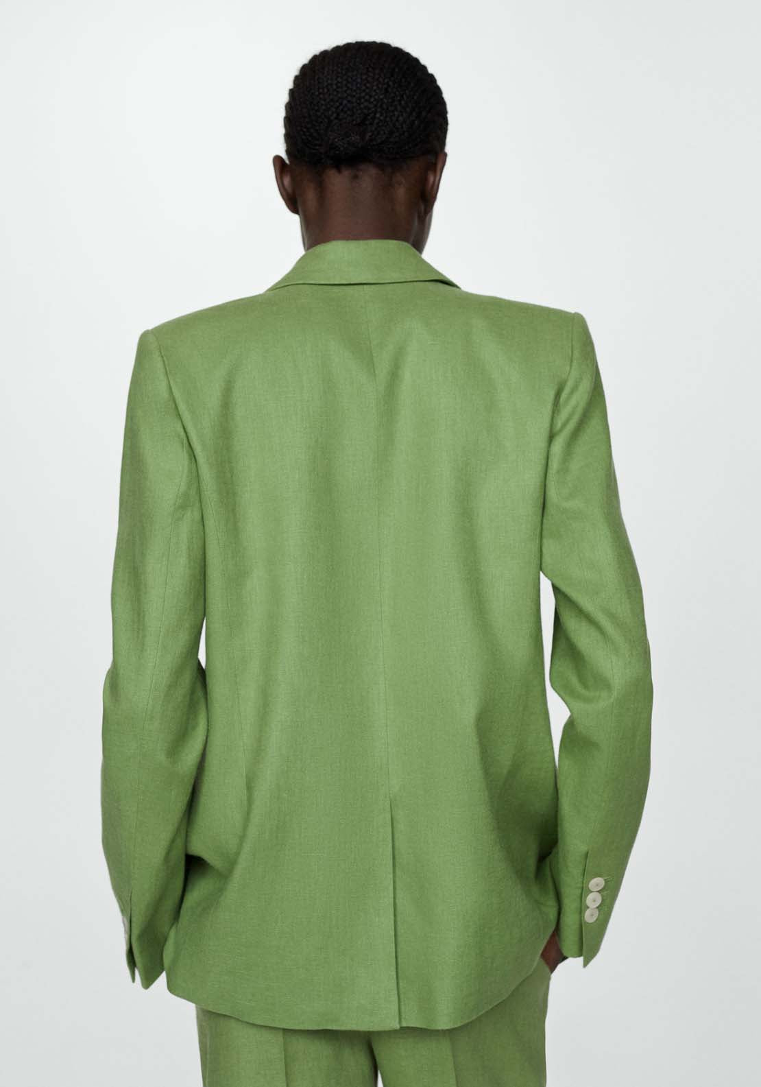 Mango Blazer suit 100% linen - Green 3 Shaws Department Stores