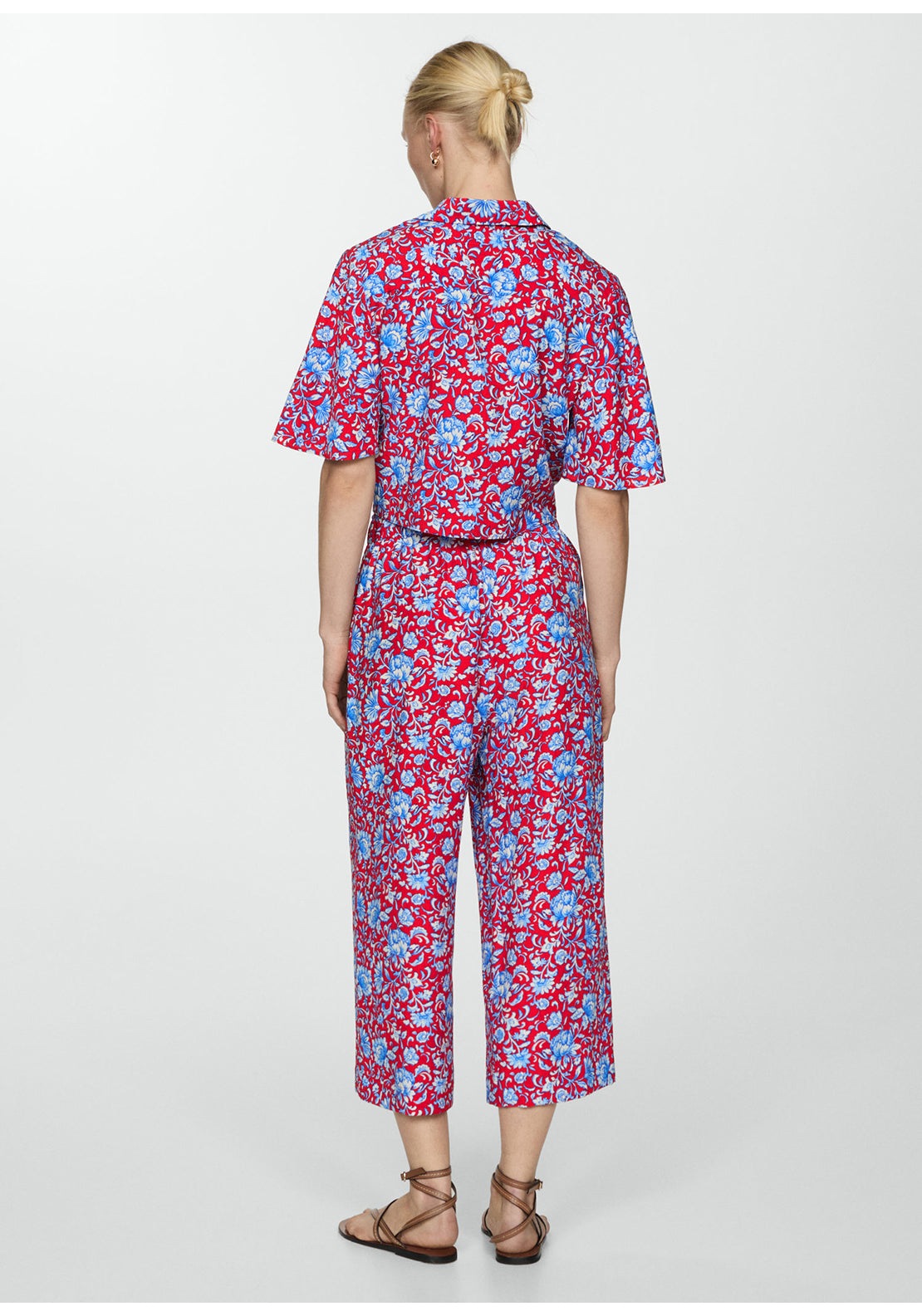 Mango Floral print culotte trousers 3 Shaws Department Stores