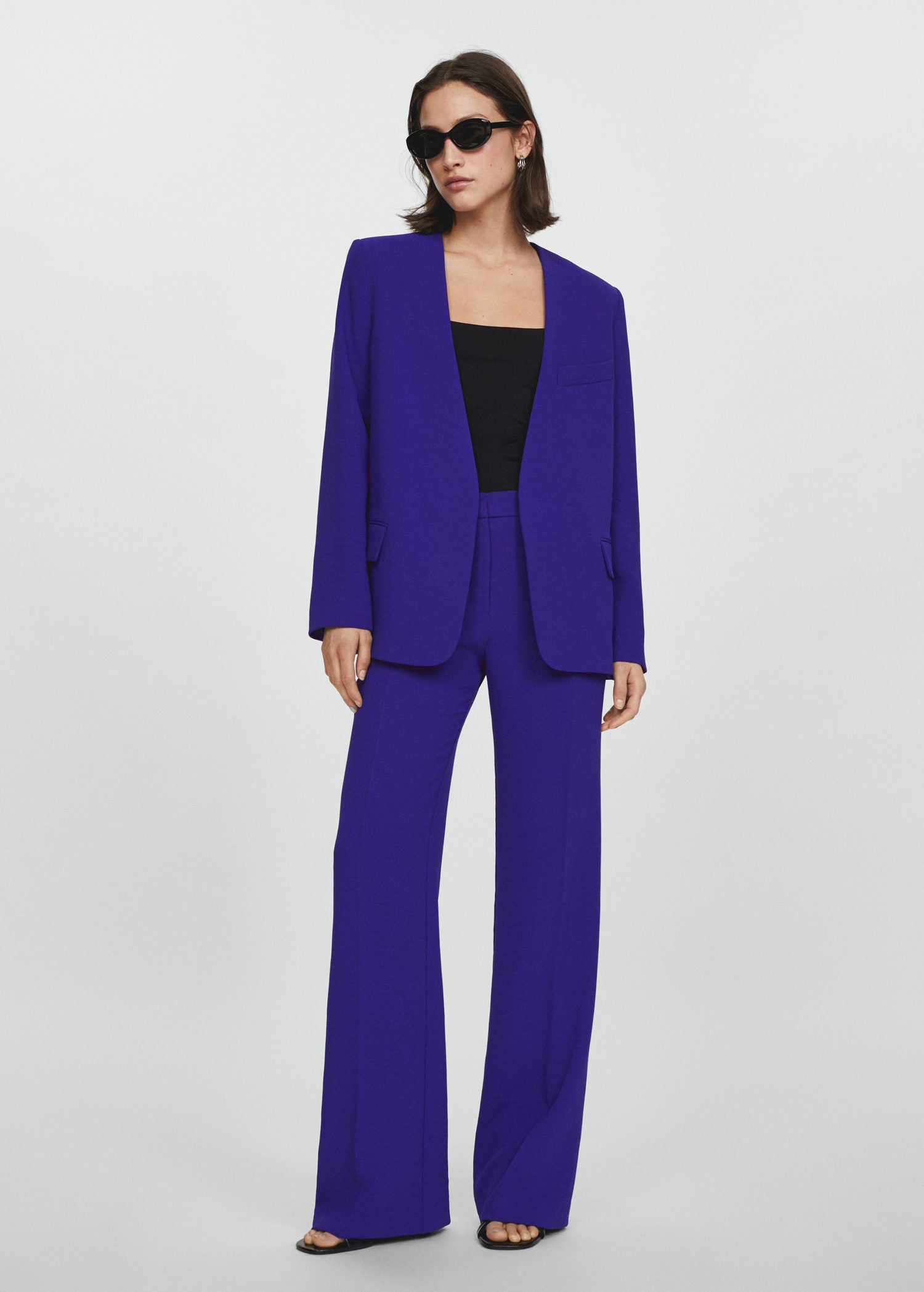 Mango High-rise wideleg trousers 1 Shaws Department Stores