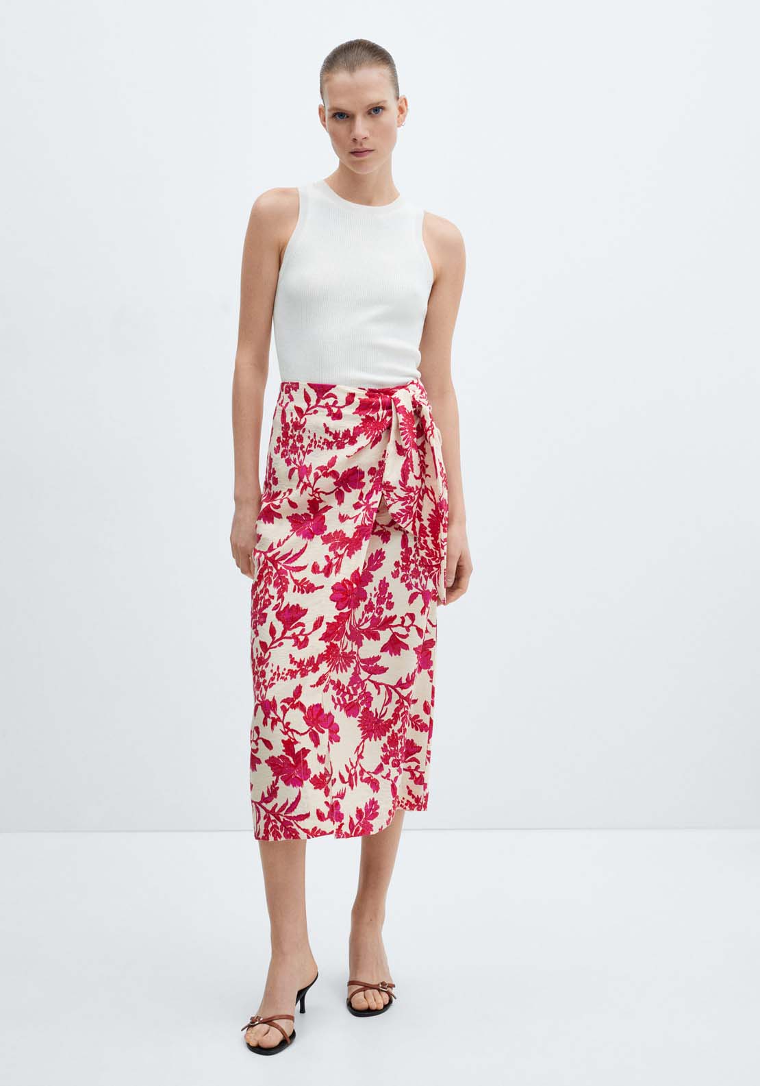 Mango Floral wrapped skirt 1 Shaws Department Stores