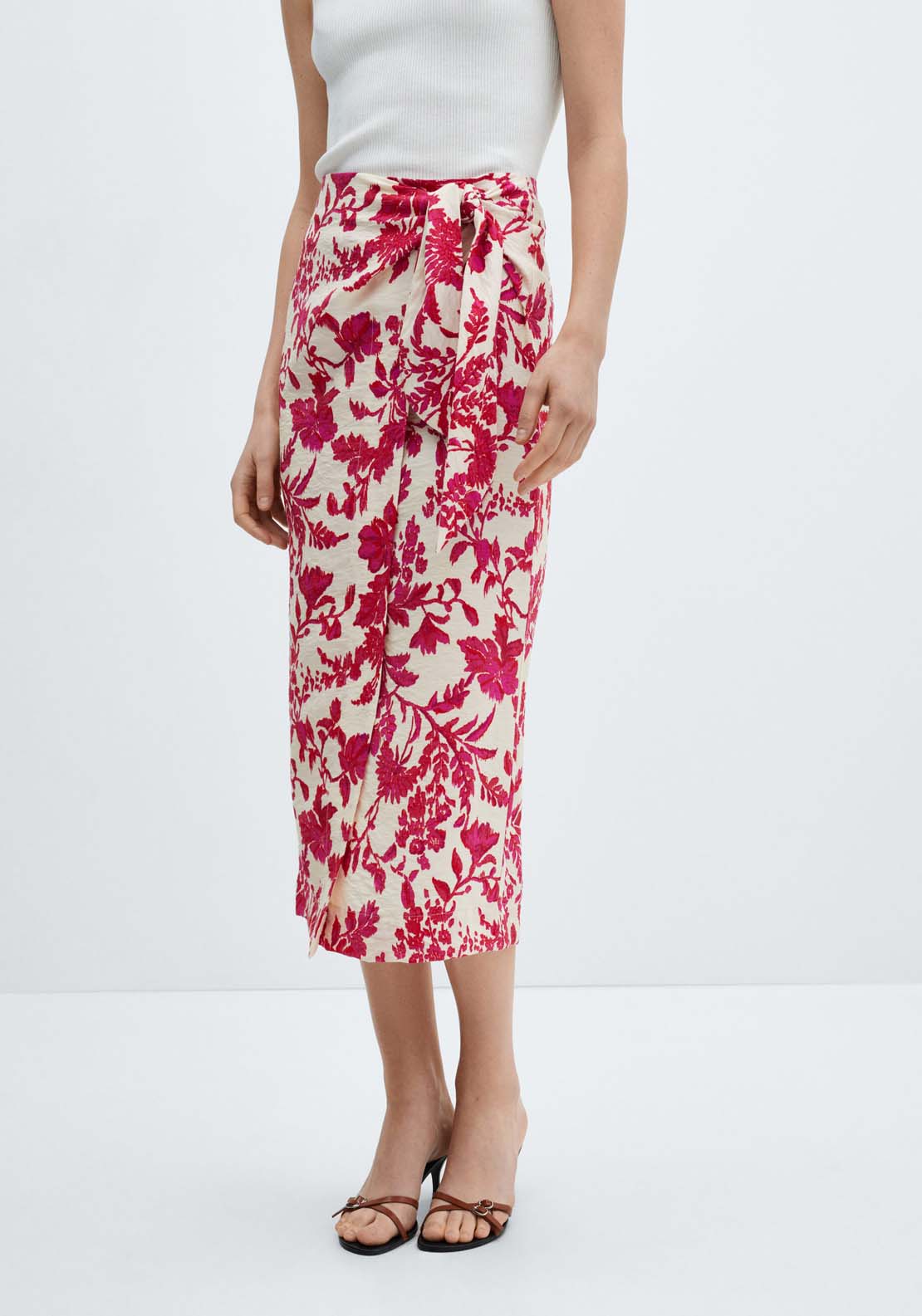 Mango Floral wrapped skirt 3 Shaws Department Stores