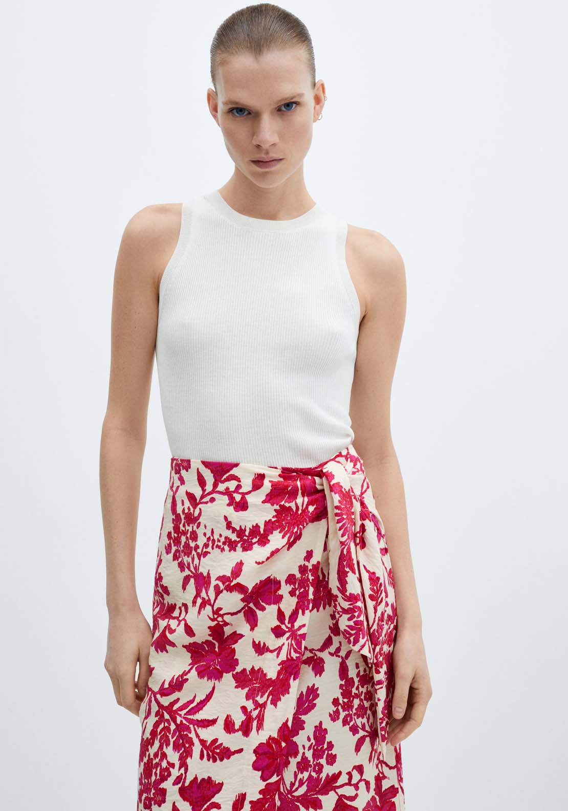 Mango Floral wrapped skirt 5 Shaws Department Stores