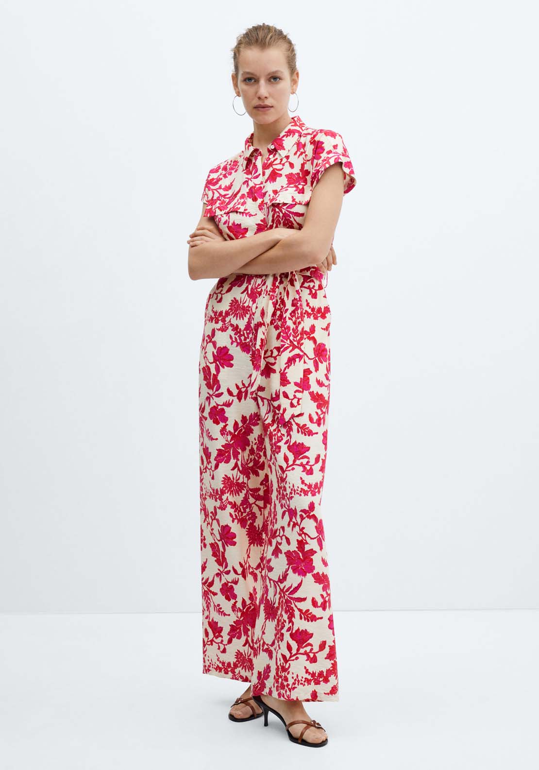 Mango Floral print jumpsuit 1 Shaws Department Stores