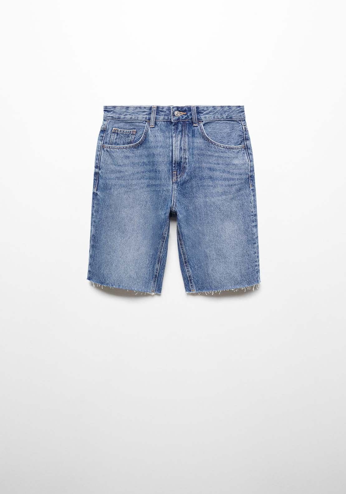 Mango Denim bermuda shorts with frayed hem 6 Shaws Department Stores
