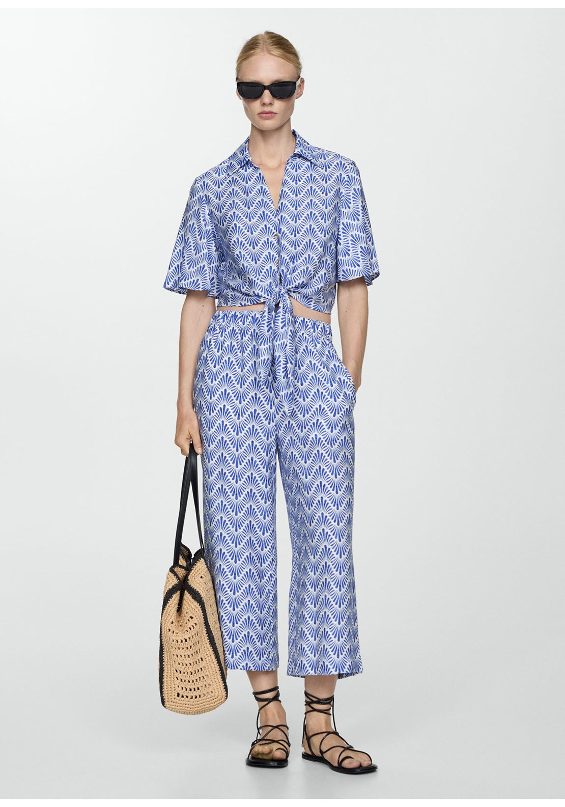 Mango Printed straight trousers 5 Shaws Department Stores