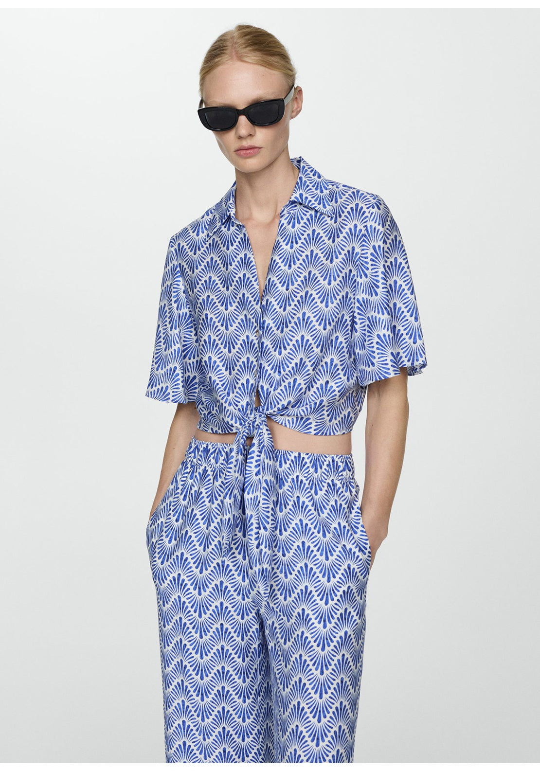 Mango Printed straight trousers 7 Shaws Department Stores
