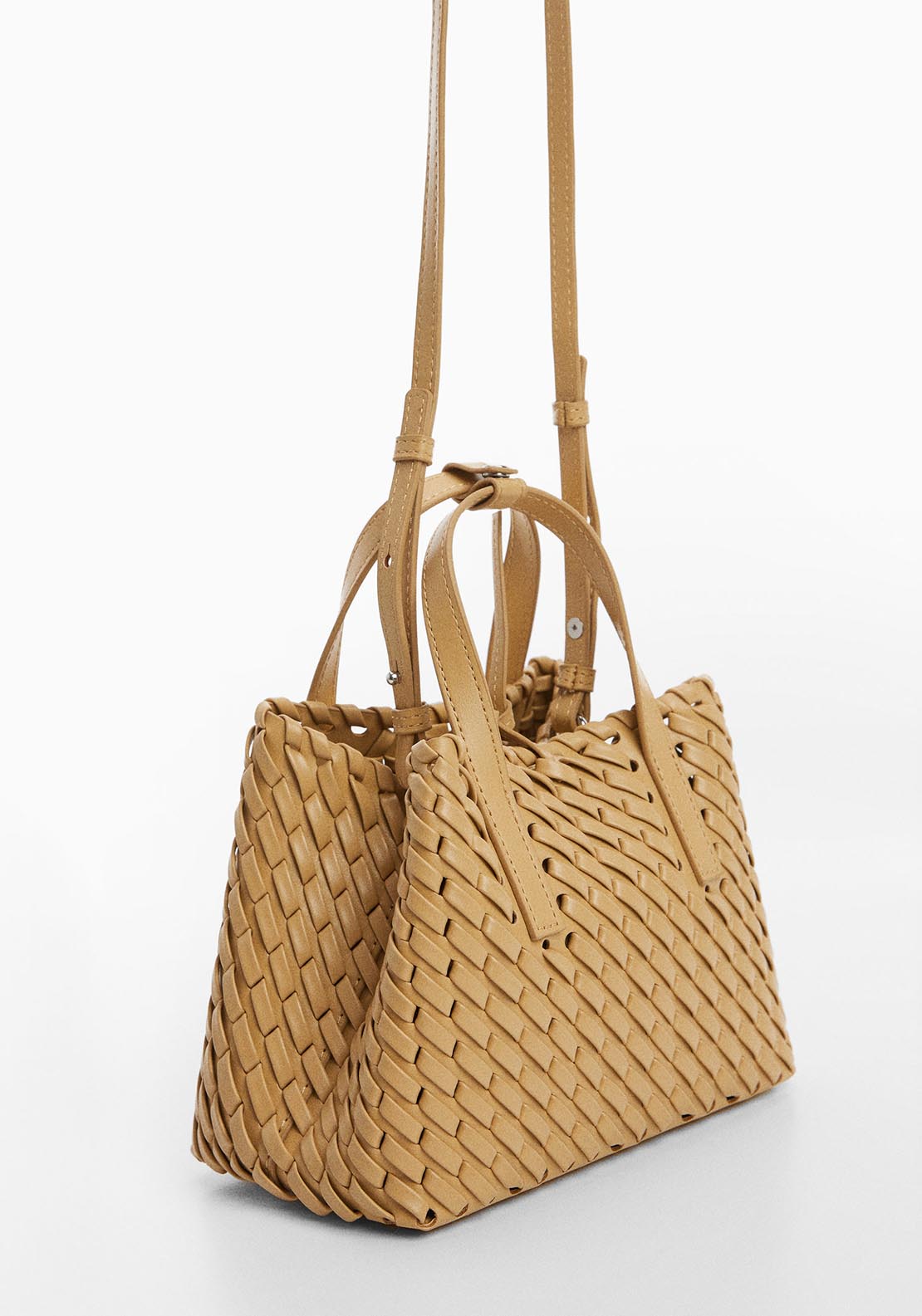 Mango Double handle braided bag 1 Shaws Department Stores