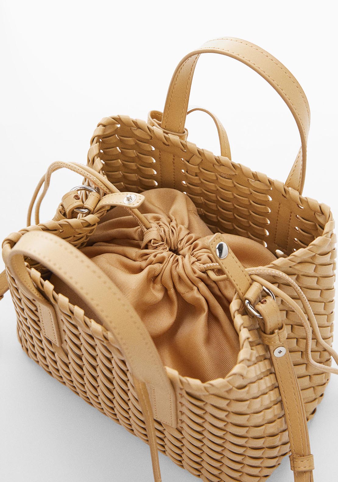 Mango Double handle braided bag 3 Shaws Department Stores