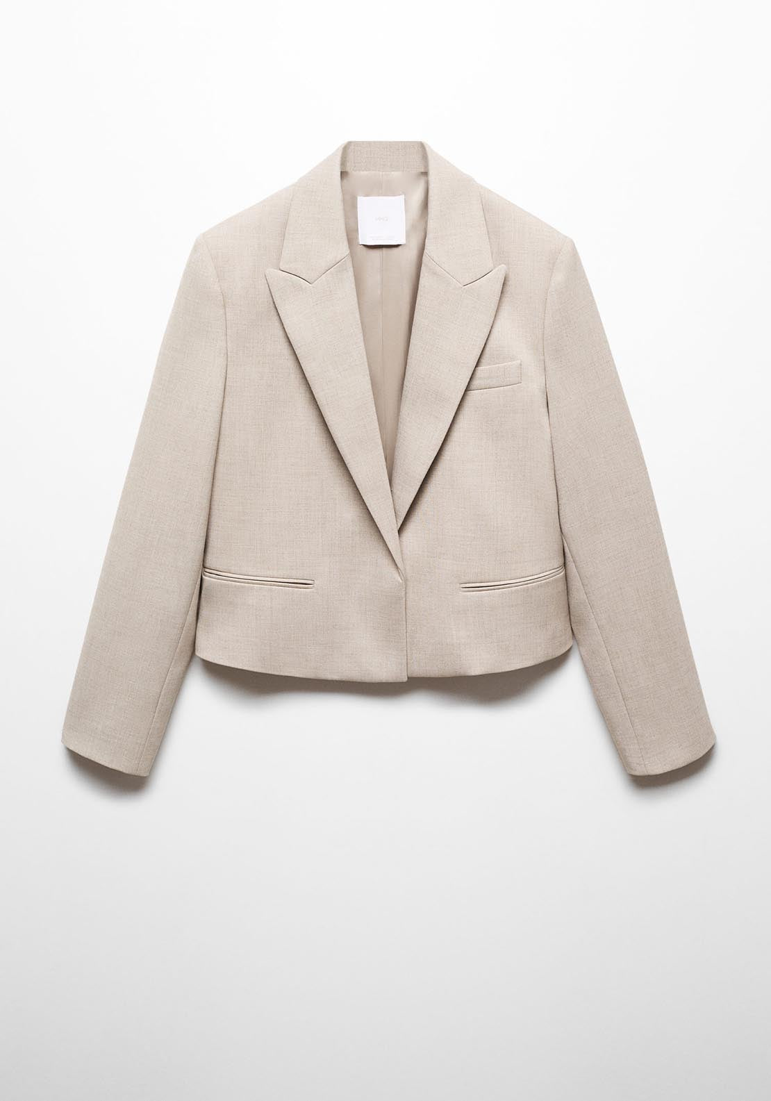 Mango Cropped blazer with button 6 Shaws Department Stores