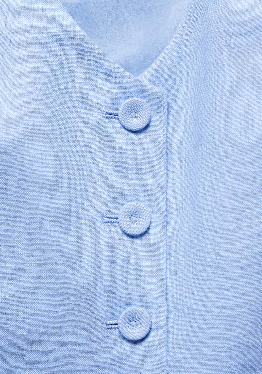 Mango Linen suit waistcoat - Blue 5 Shaws Department Stores