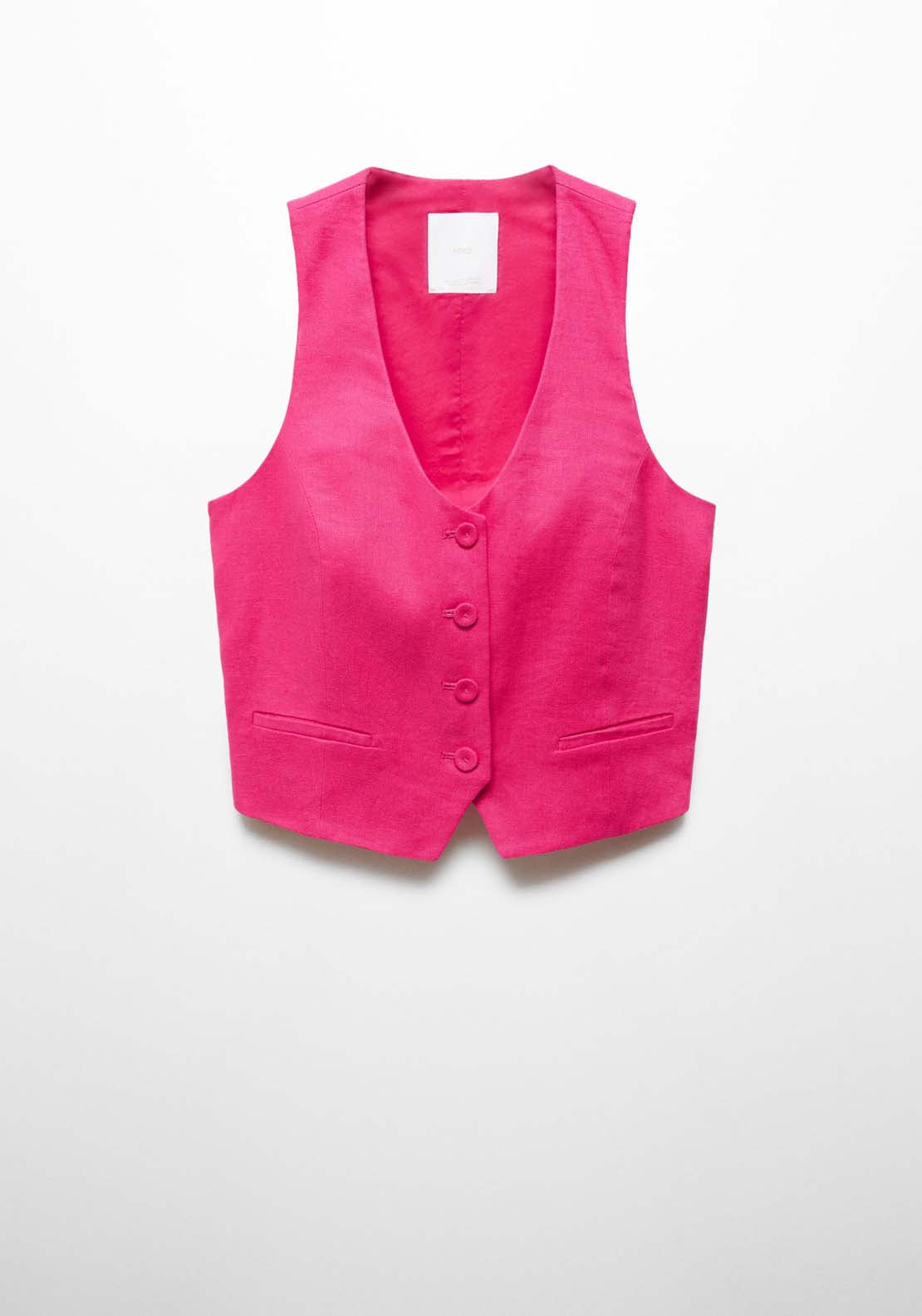 Mango Linen suit waistcoat - Pink 7 Shaws Department Stores