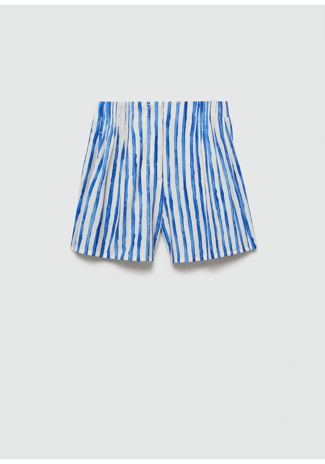 High waisted blue and white striped shorts online