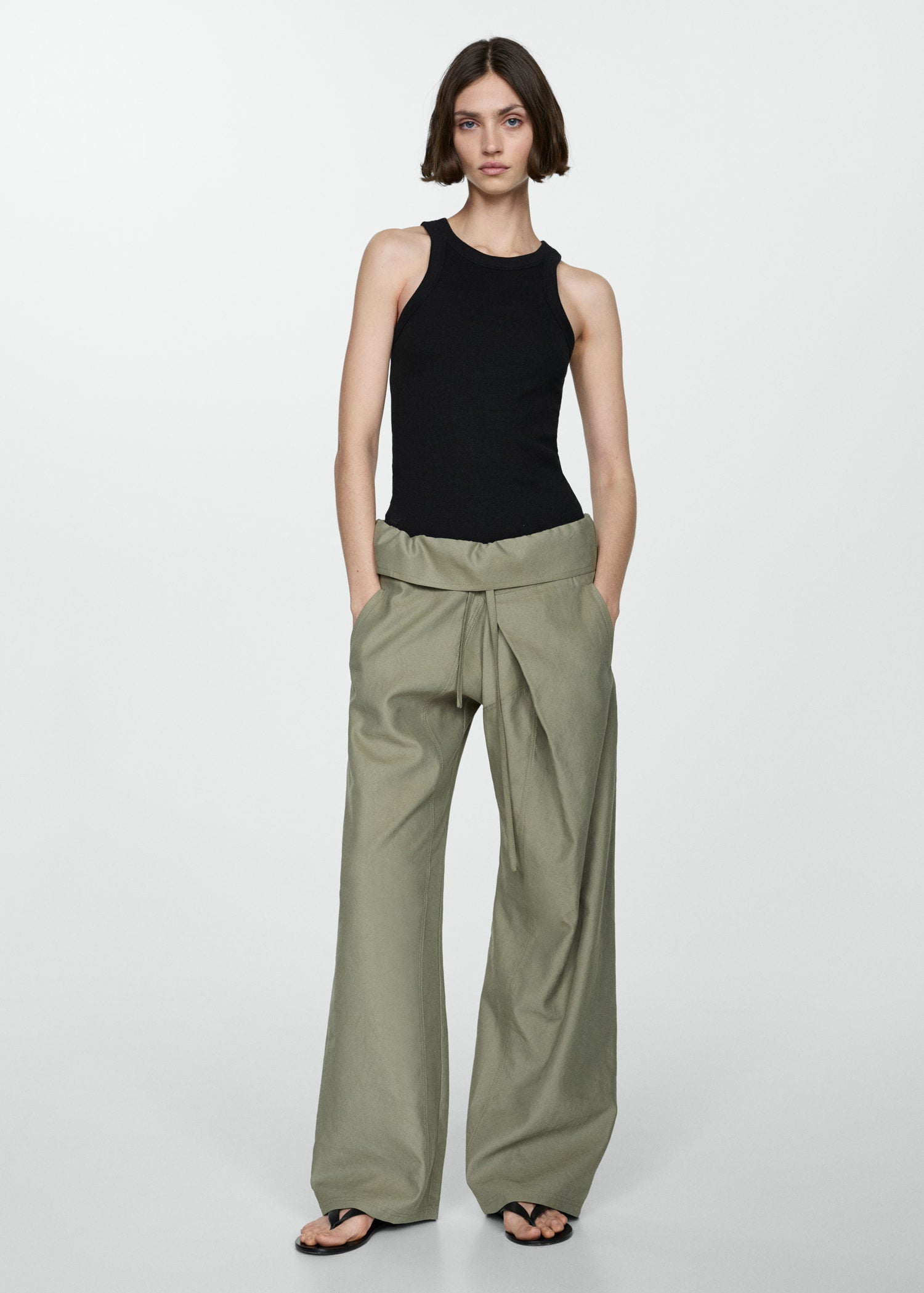 Mango Ribbed cotton-blend top 1 Shaws Department Stores