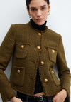 Pocket tweed jacket - Khaki