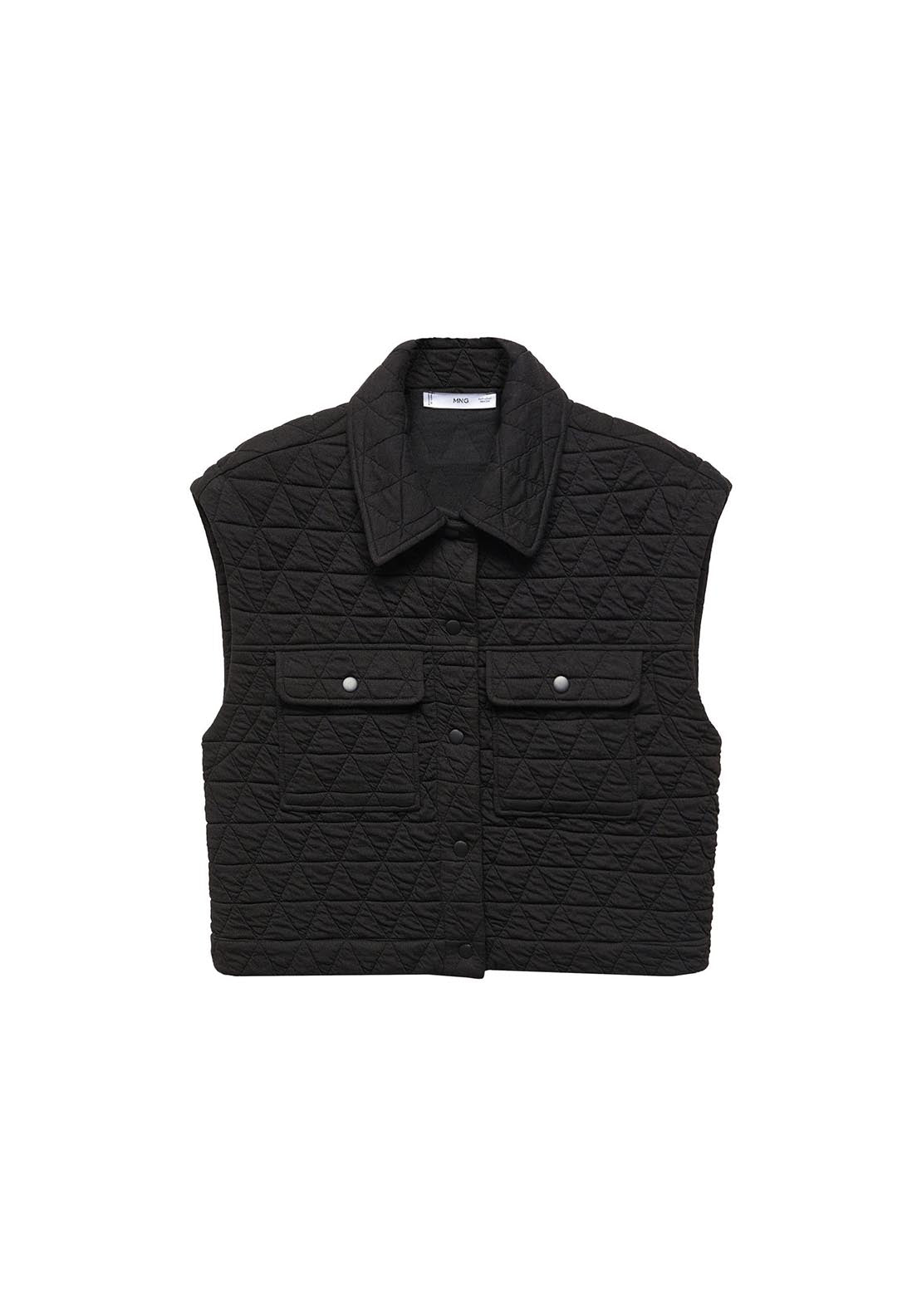 Mango Quilted gilet with buttons 1 Shaws Department Stores