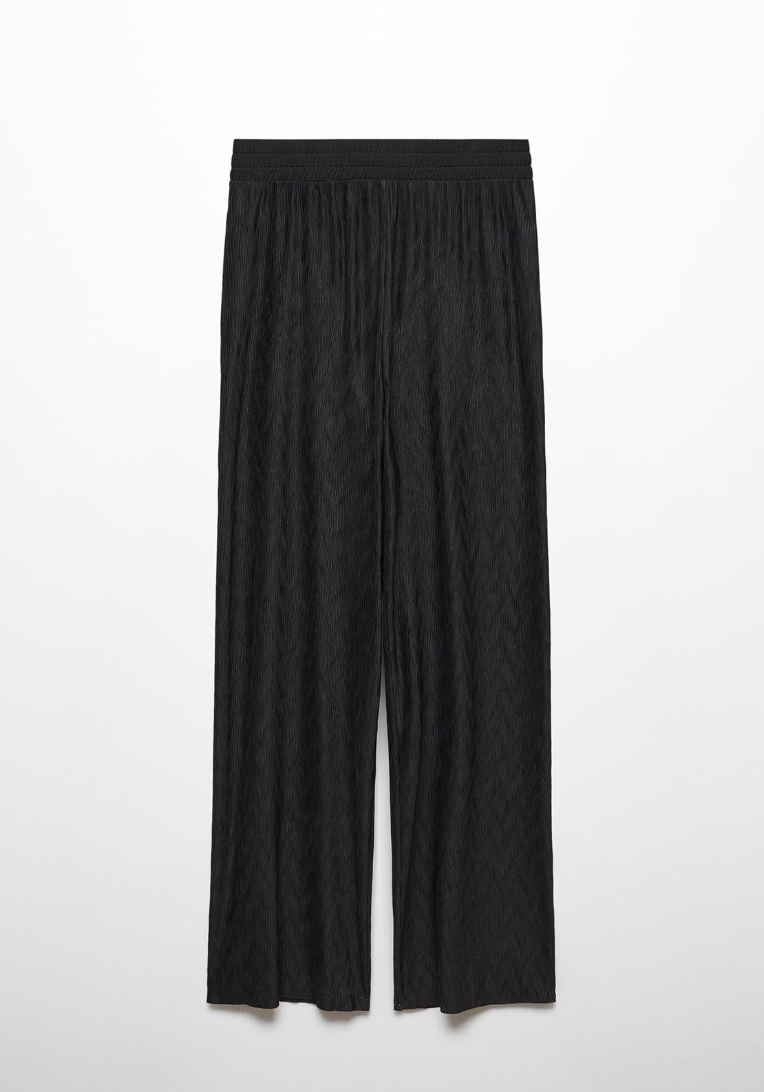 Mango Textured wide leg trousers 4 Shaws Department Stores