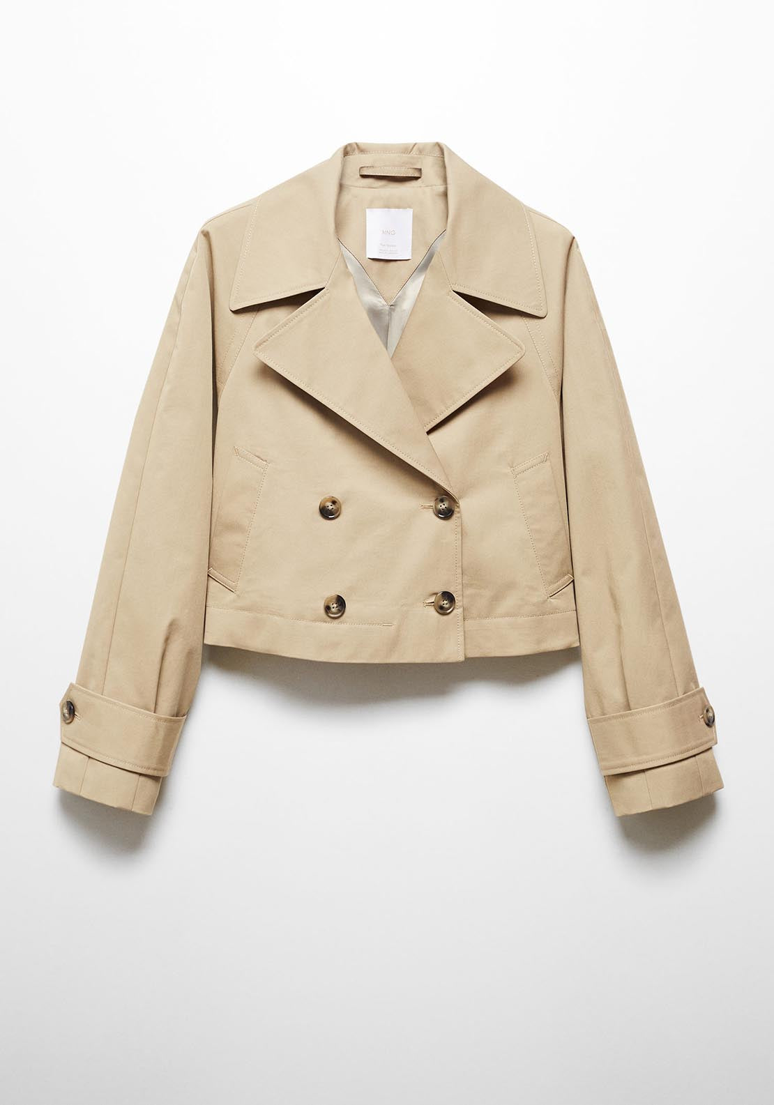 Mango Cropped trench coat with lapels 8 Shaws Department Stores