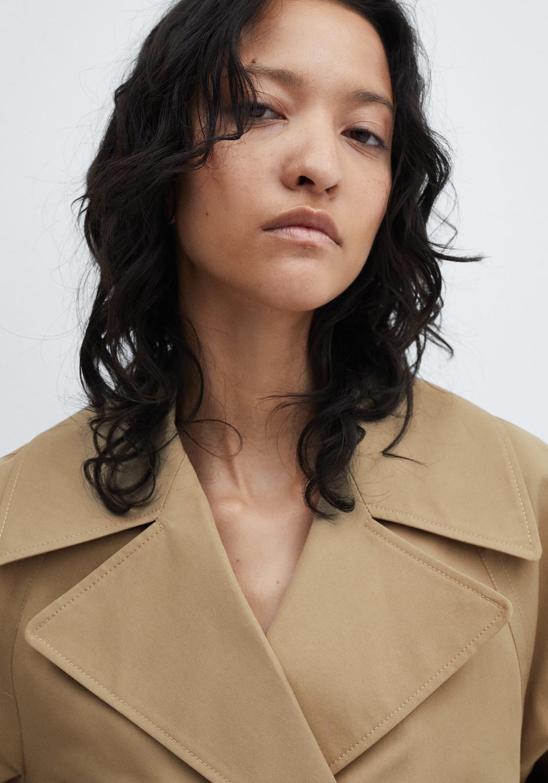 Mango Cropped trench coat with lapels 5 Shaws Department Stores
