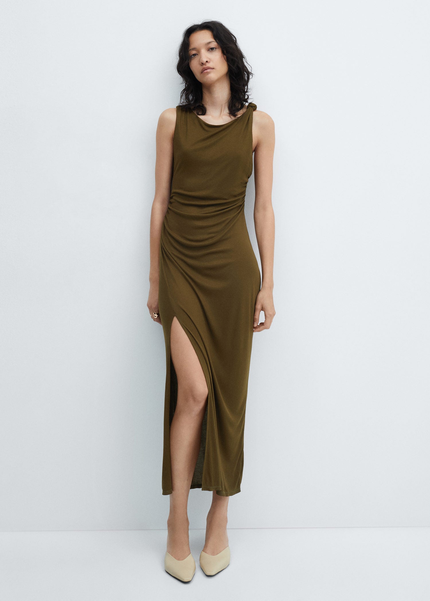 Mango Cut-out ruched dress 1 Shaws Department Stores